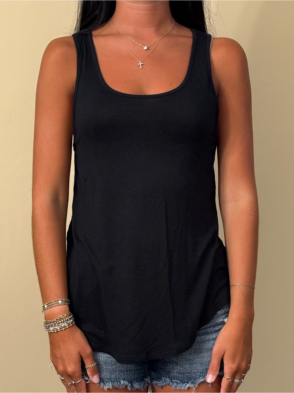 American Eagle Black Scoop Neck Tank Top